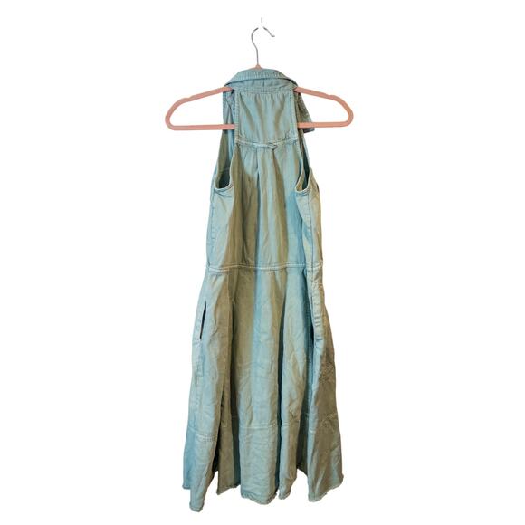 Anthropologie Pilcro Sleeveless Green Halter Swing Midi Dress Small - Picture 3 of 5